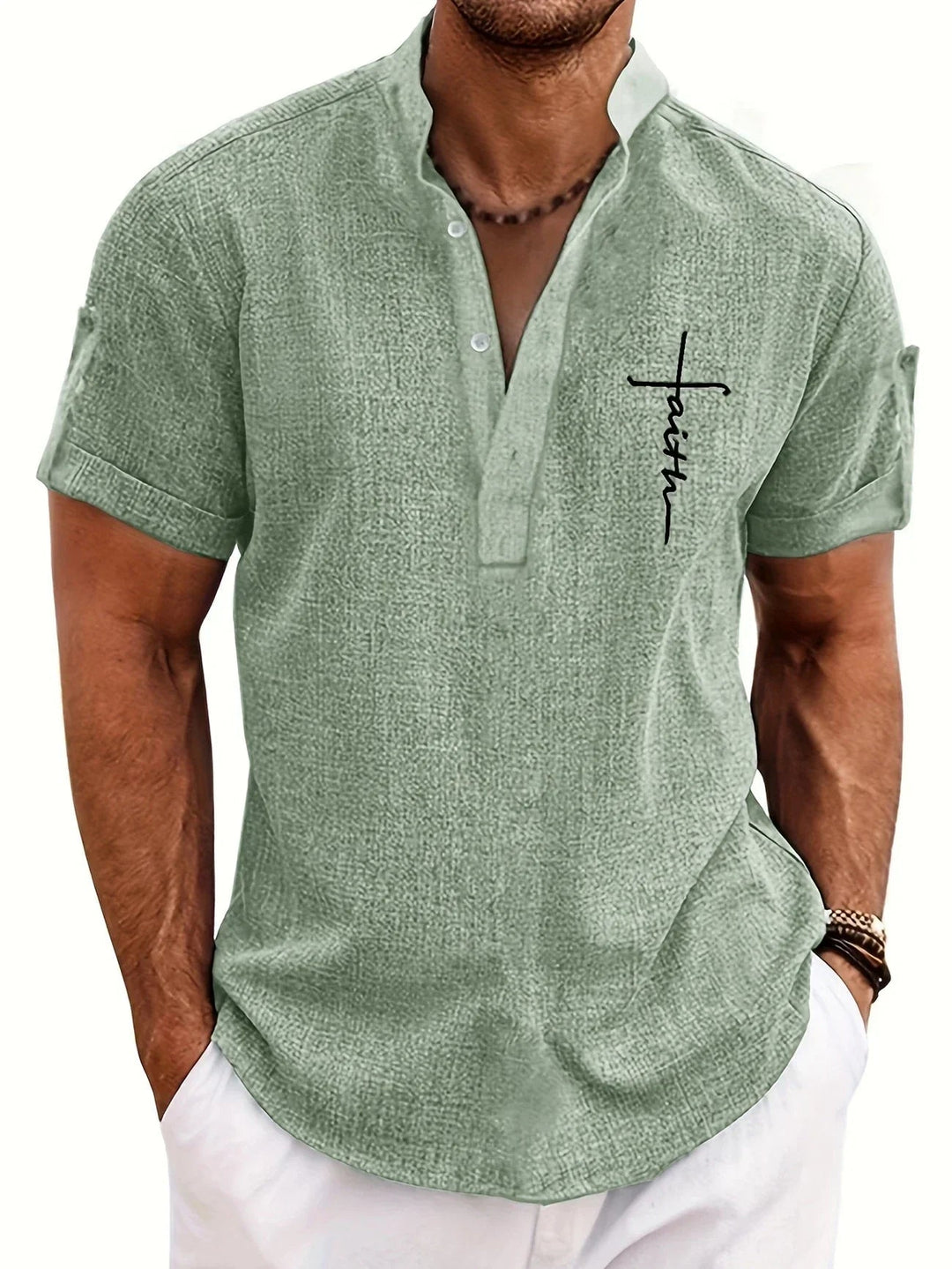 Samuelson - Elegant Short Sleeve Shirt With Collar