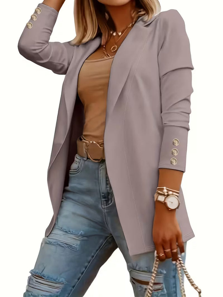 Tatjanita - Long sleeve Decorative Button Blazer