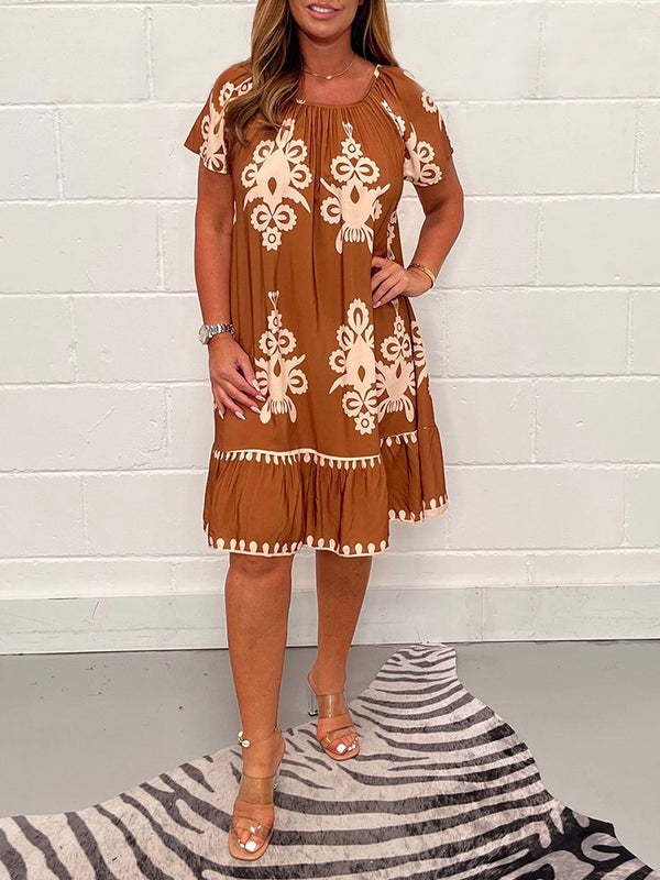 Ranee - Geometric Dress With Square Neckline