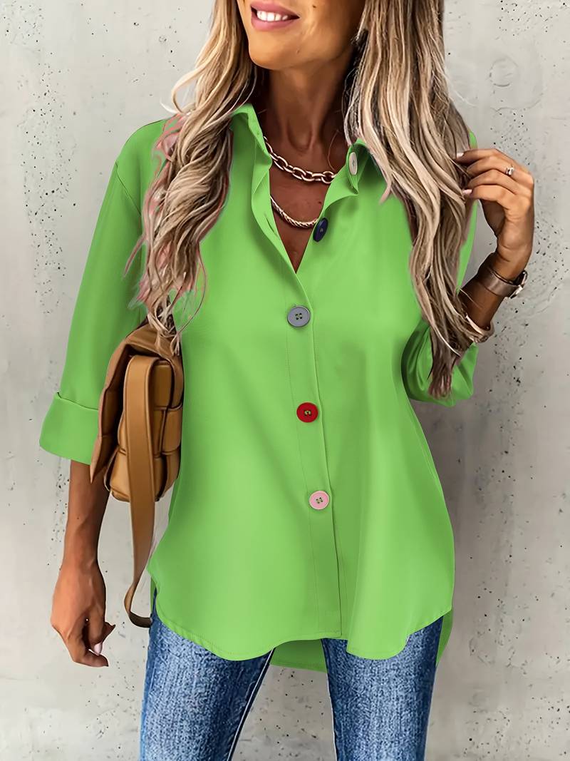 Lasangi - Casual Long Sleeve Shirt With Multiple Button