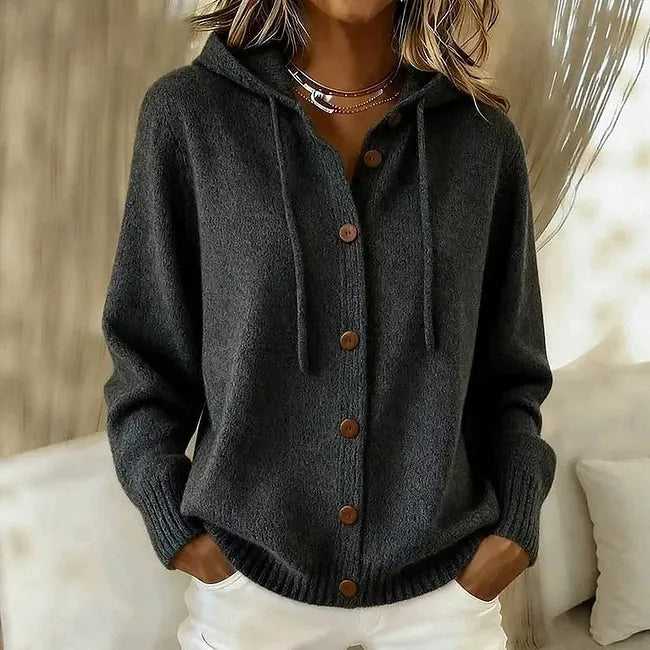 Giliza - Hooded Button Cardigan