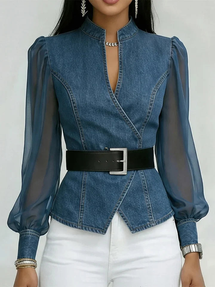 Thakshila - Structured Denim Blouse