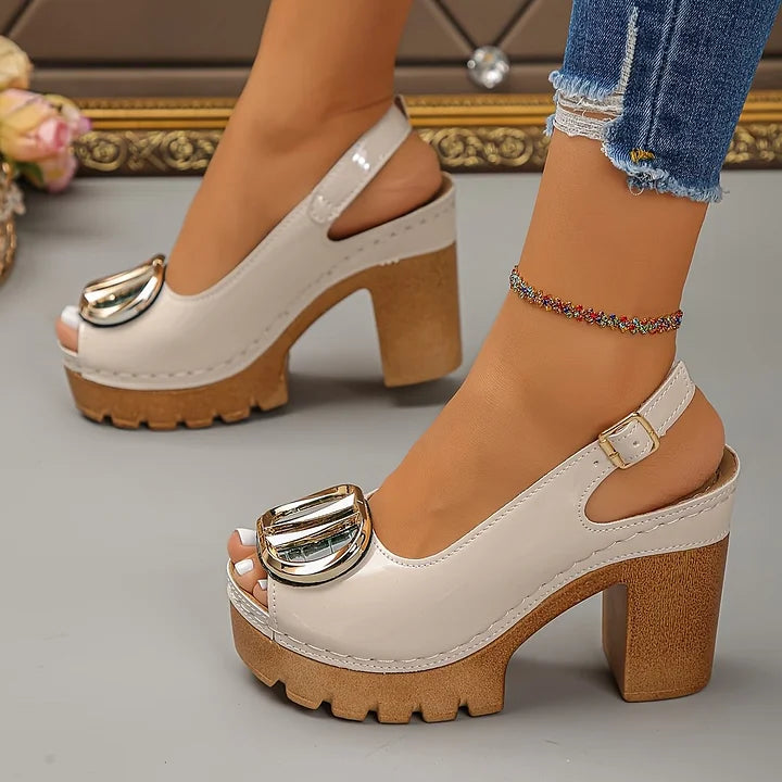 Megyn - Vintage Metal Buckle Pumps