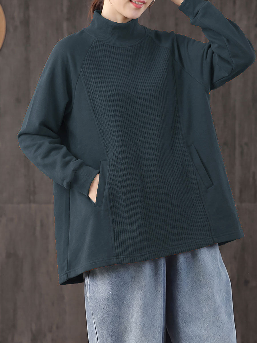 Ximeinoria - Oversized Turtleneck Blouse