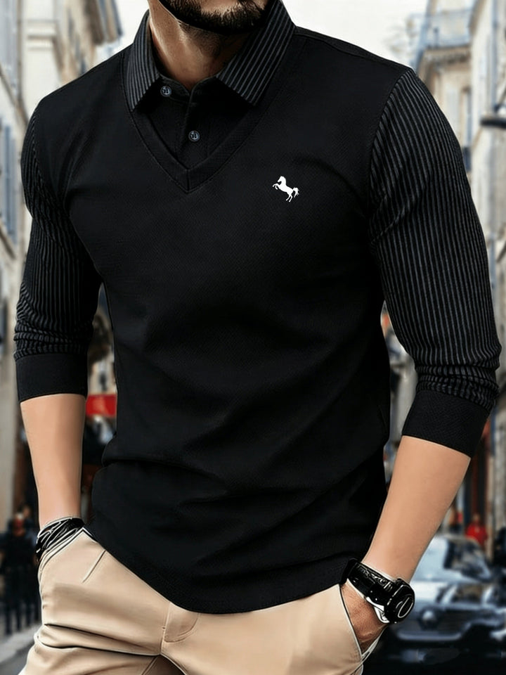 Maelmundander - Classic Knitted Sweater Lapel Long Sleeve