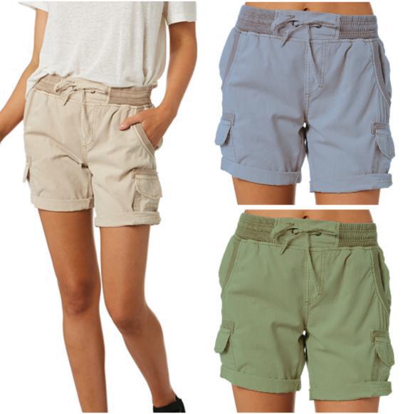 Audria - High Waist Drawstring Cargo Pocket Shorts