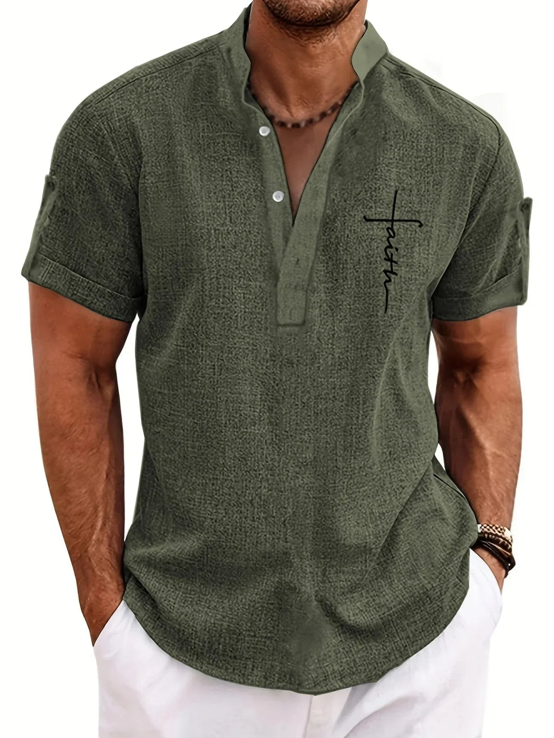 Samuelson - Elegant Short Sleeve Shirt With Collar