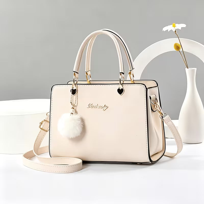 Samietta - Handbag With Pom-Pom Charm and Shoulder Strap