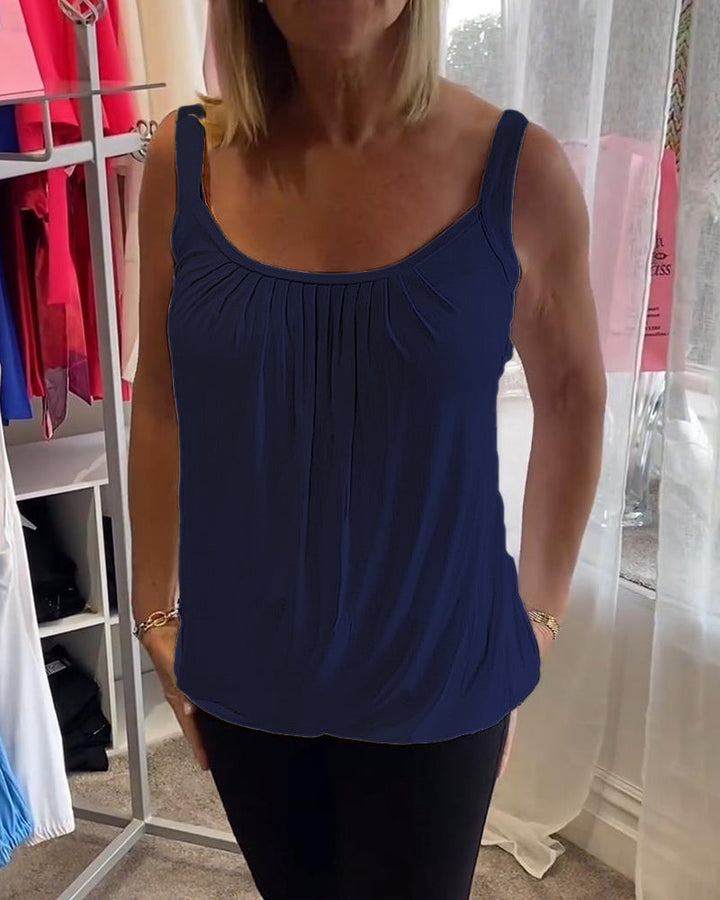 Hanner - Genuine Pleated Sleevless  Top