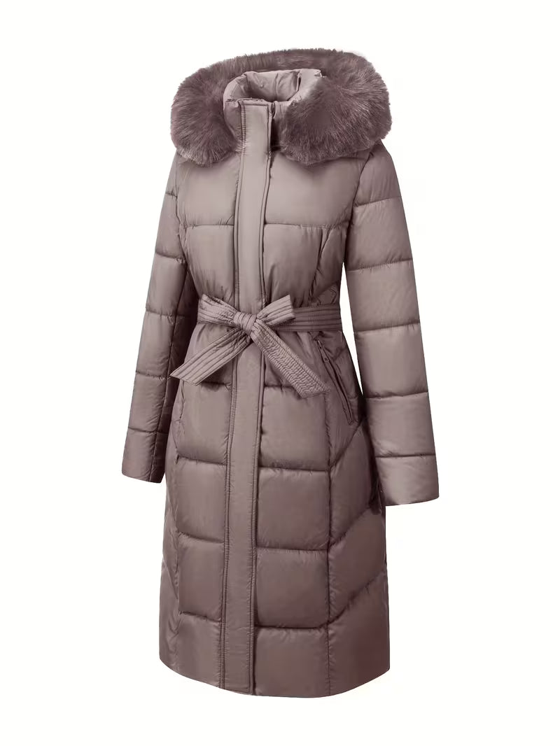 Orianette - Hooded Puffer Jacket With Belt