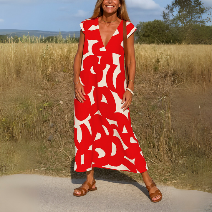 Gabby - Long V-neck Dress