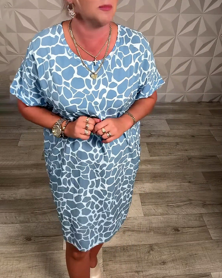 Salvinia - Casual Printed Round Neck Dress