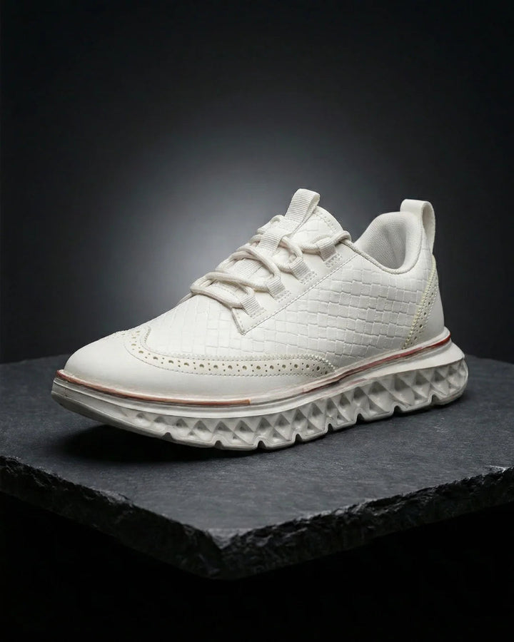 Kremer - Woven Leather Lace Up Sneakers