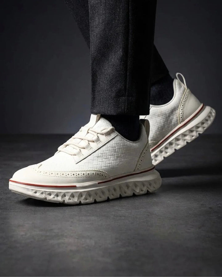 Kremer - Woven Leather Lace Up Sneakers