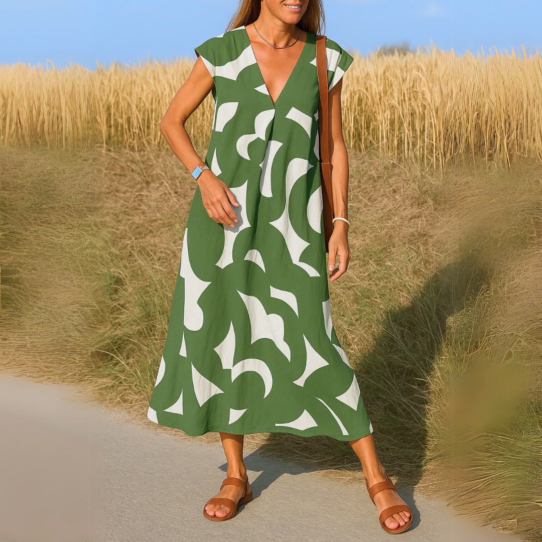 Gabby - Long V-neck Dress