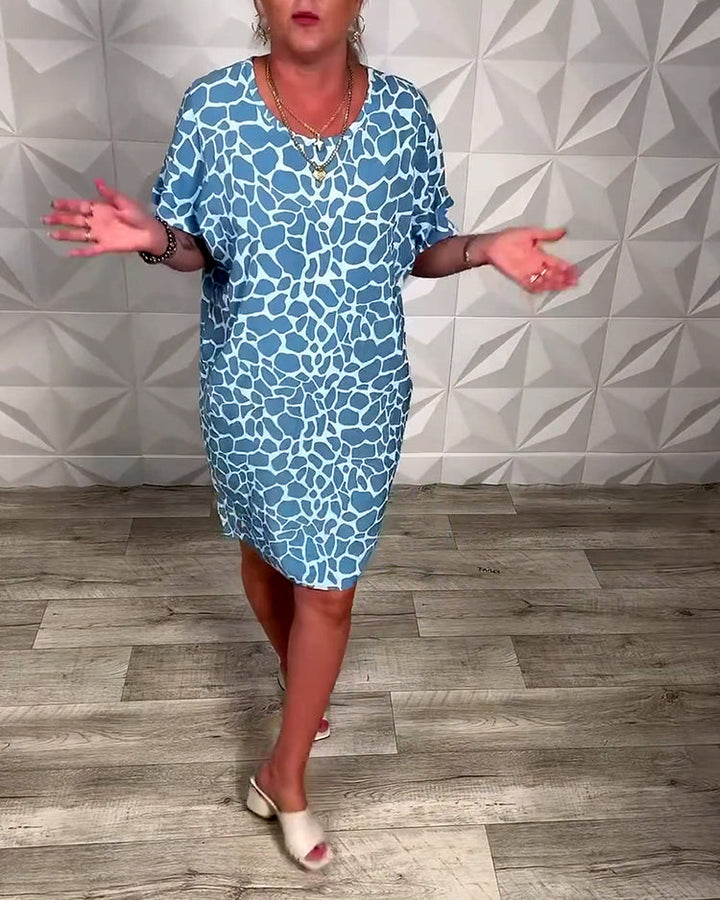 Salvinia - Casual Printed Round Neck Dress