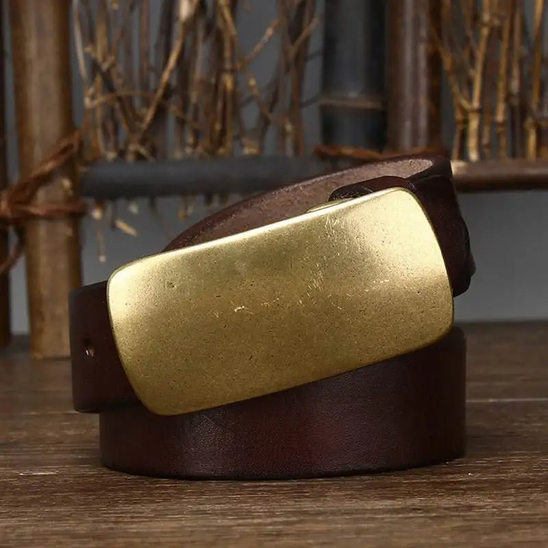 Cristobal - Forged Brass Buckle Leather Belt
