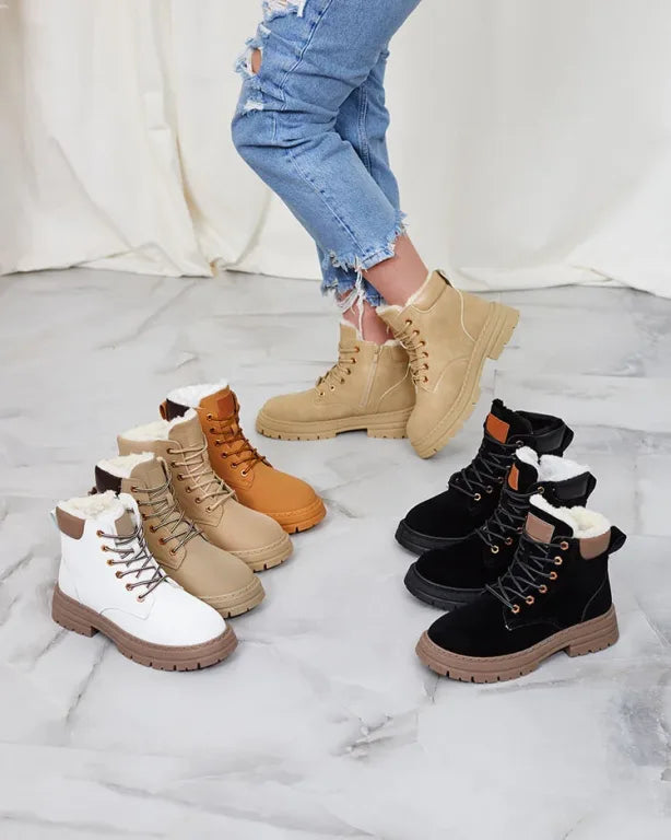 Frejolene - Ankle Boots with Laces and Chunky Soles