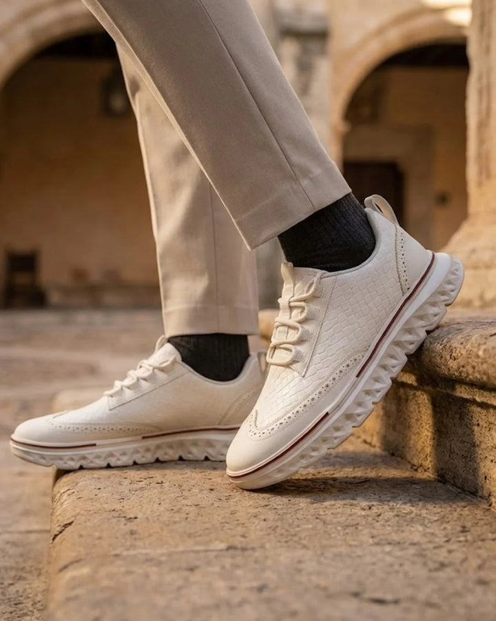 Kremer - Woven Leather Lace Up Sneakers