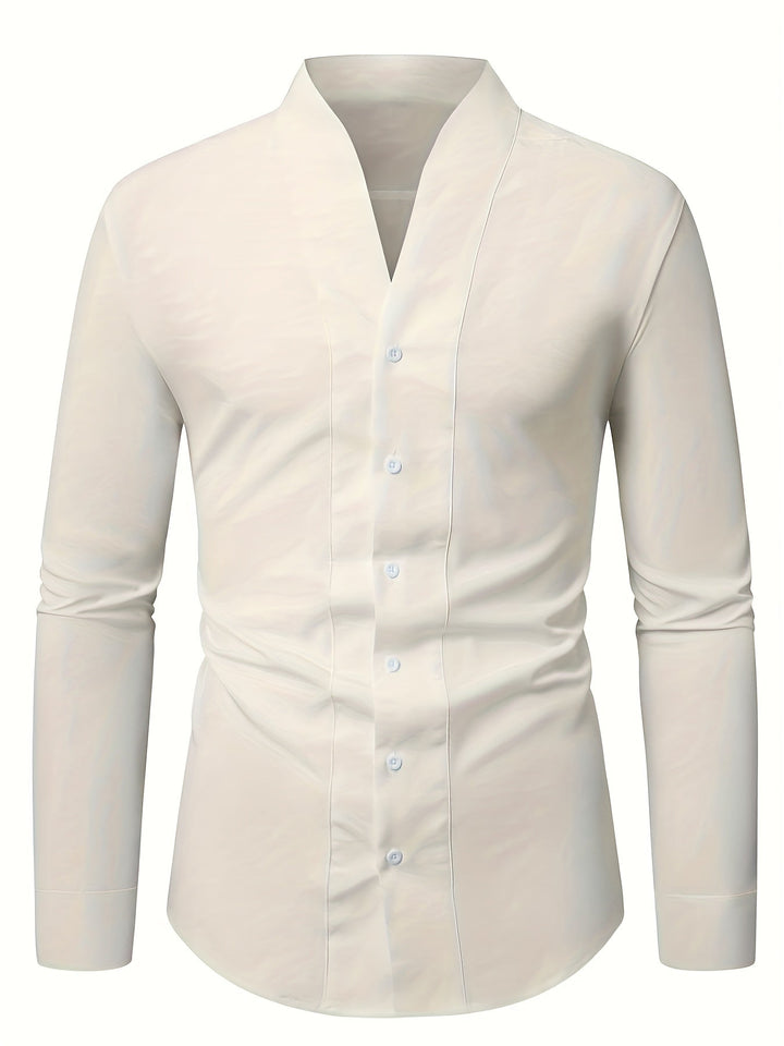 Osronas - Slim Fit Long Sleeved V-Neck Shirt