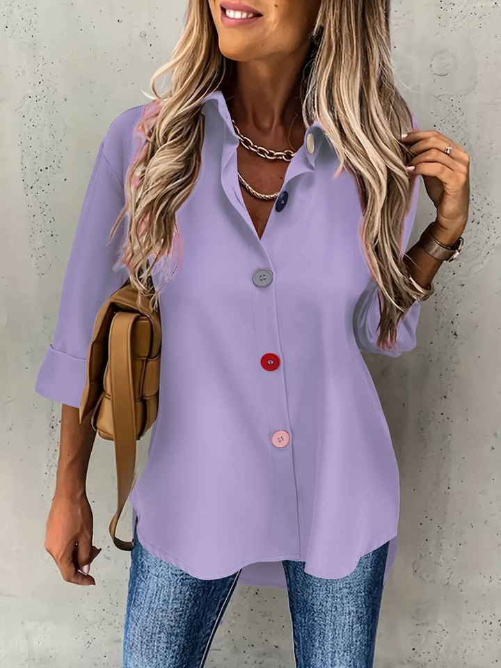 Lasangi - Casual Long Sleeve Shirt With Multiple Button