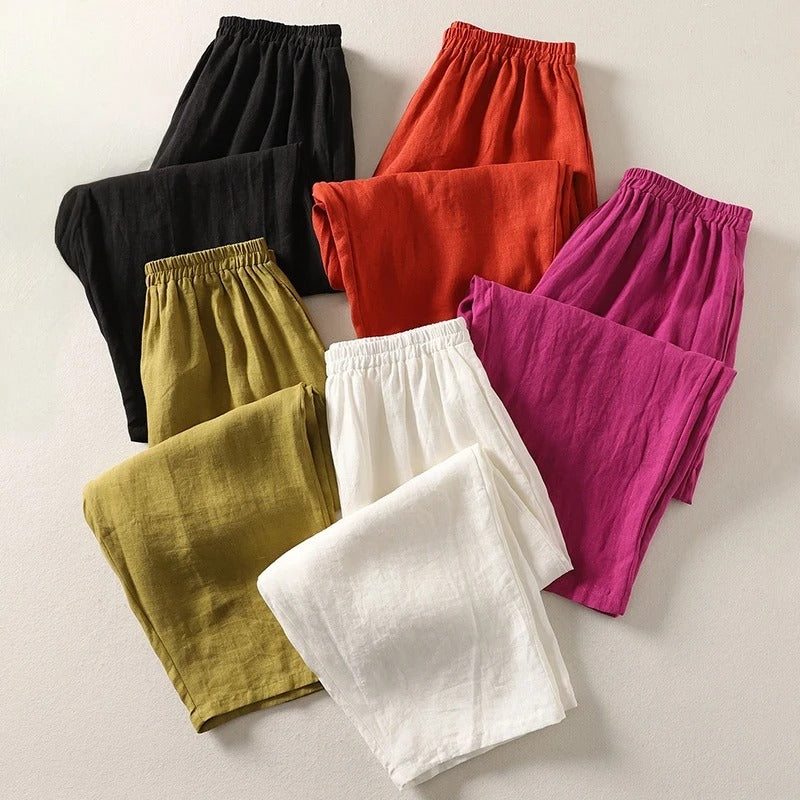 Ljupka - Flowy Cotton And Linen Trousers