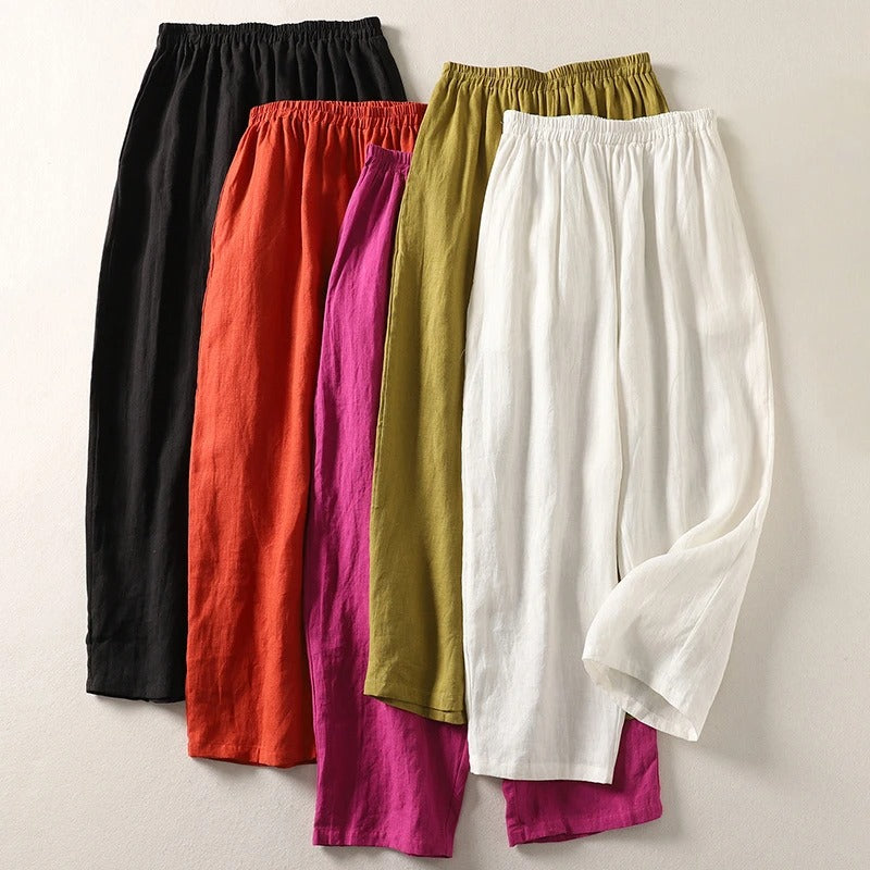 Ljupka - Flowy Cotton And Linen Trousers