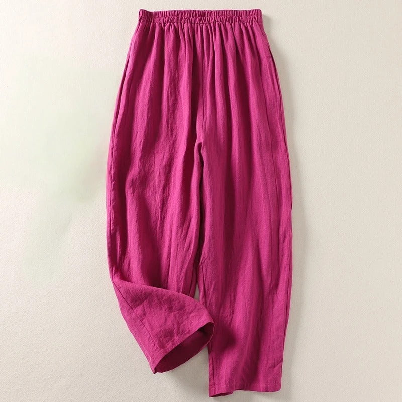 Ljupka - Flowy Cotton And Linen Trousers
