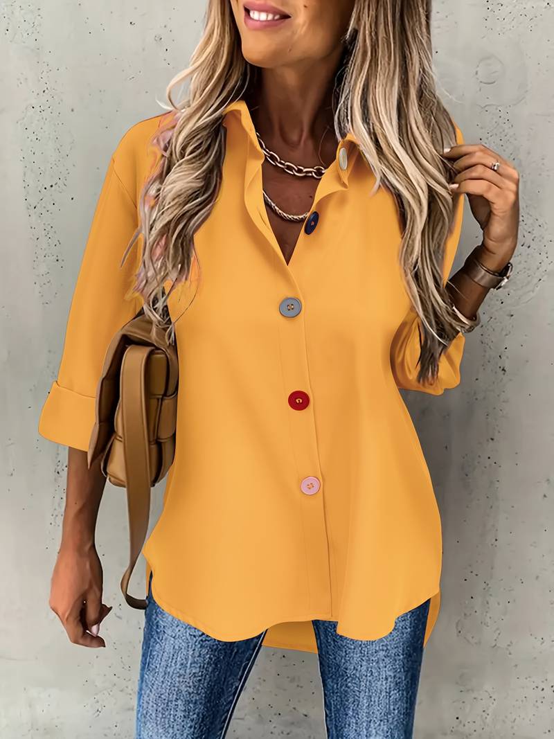 Lasangi - Casual Long Sleeve Shirt With Multiple Button