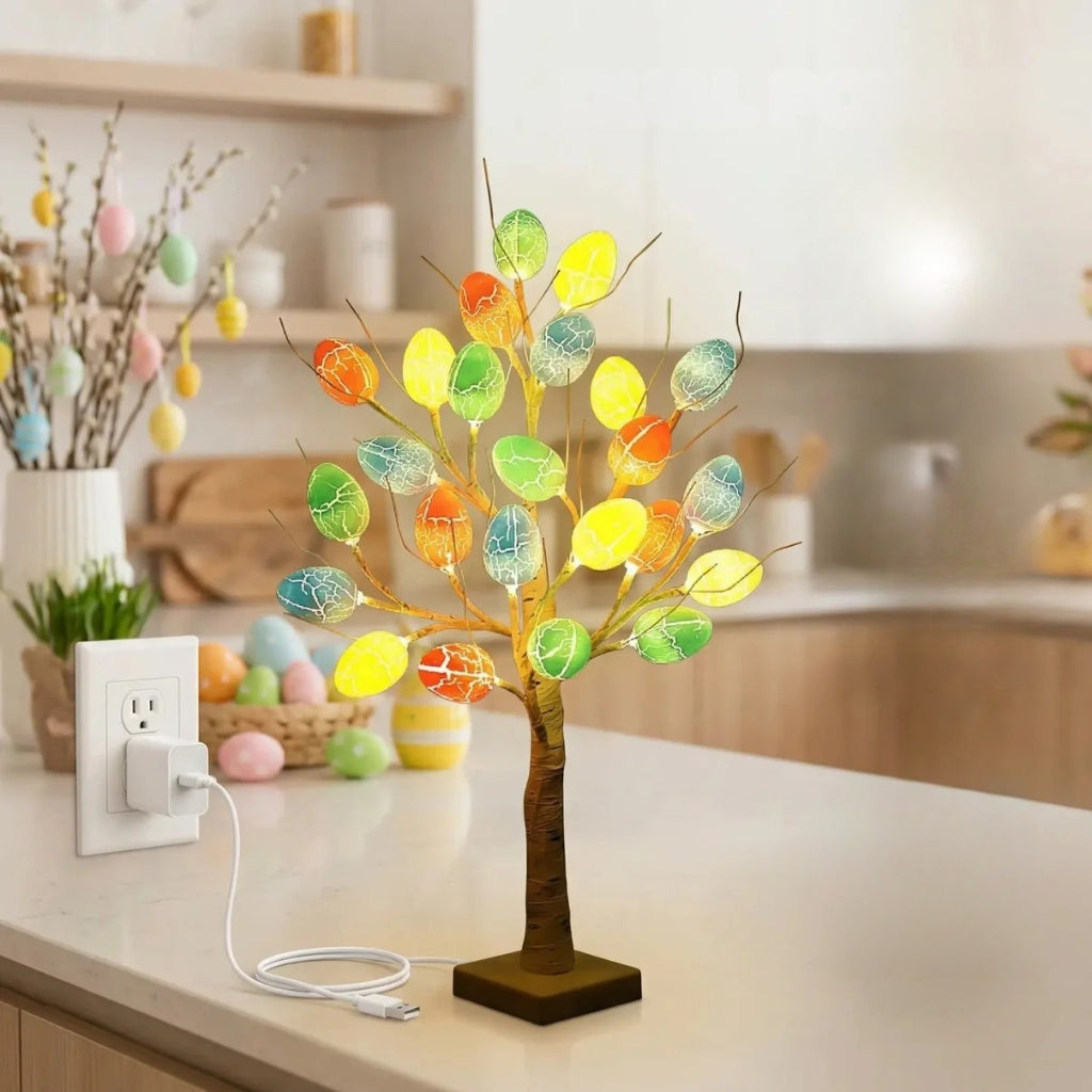 SpringAura - Colorful LED Easter Light Tree for Festive Home Decor