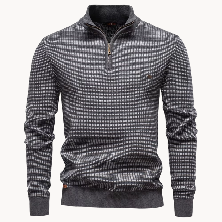 Yvesmund - Half-Zip Jacquard Knit Sweater