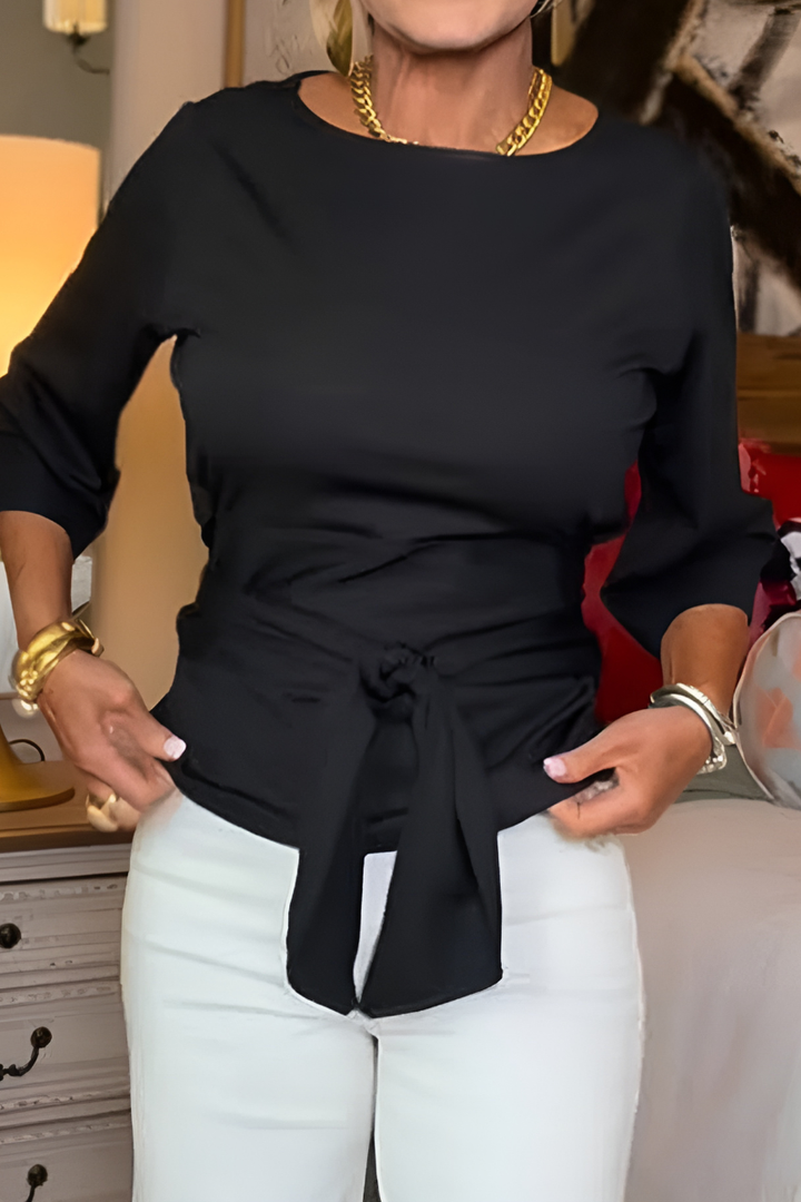 Shaniera - Stylish Waist Tie Top