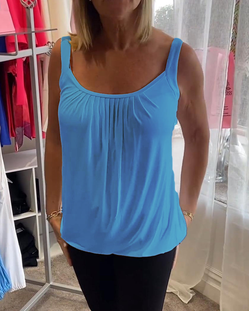 Hanner - Genuine Pleated Sleevless  Top