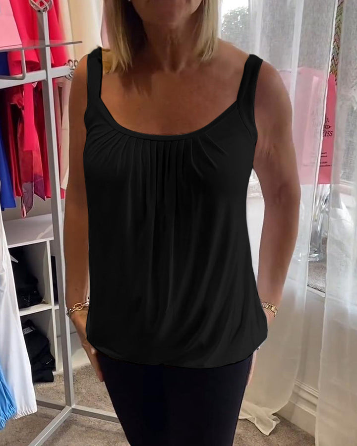 Hanner - Genuine Pleated Sleevless  Top