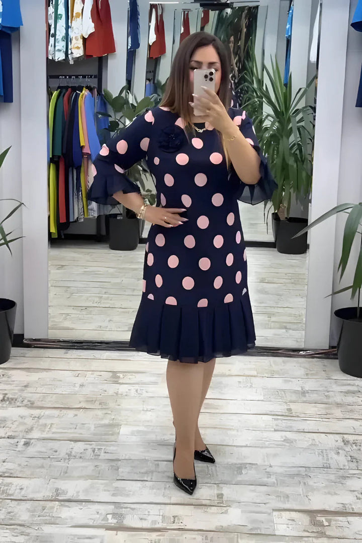 Gigi - Polka Dot Midi Dress With Flared Sleeves