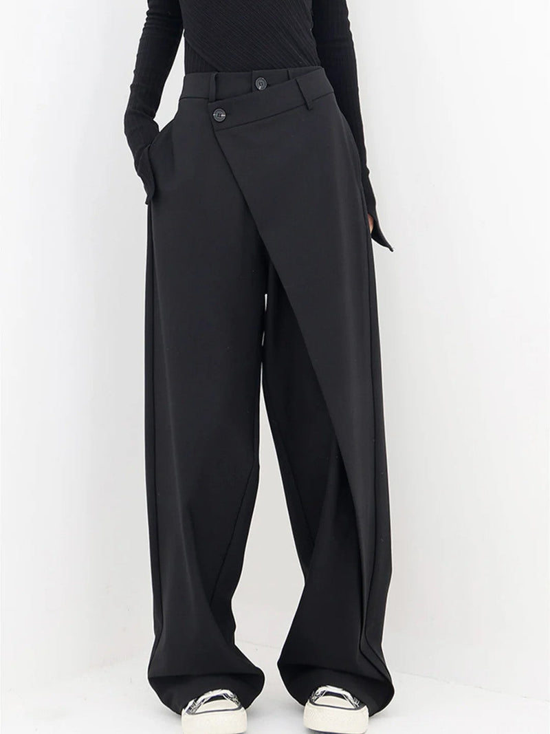 Nela - High Waisted Irregular Tailored Trousers