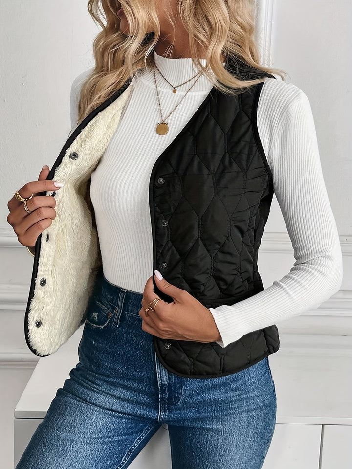 Seraora - Sleeveless Vest With Pockets