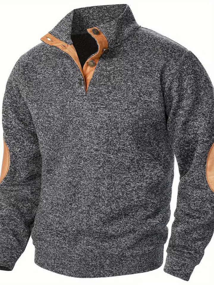 Quilener - Stand Collar Long Sleeve Sweatshirt