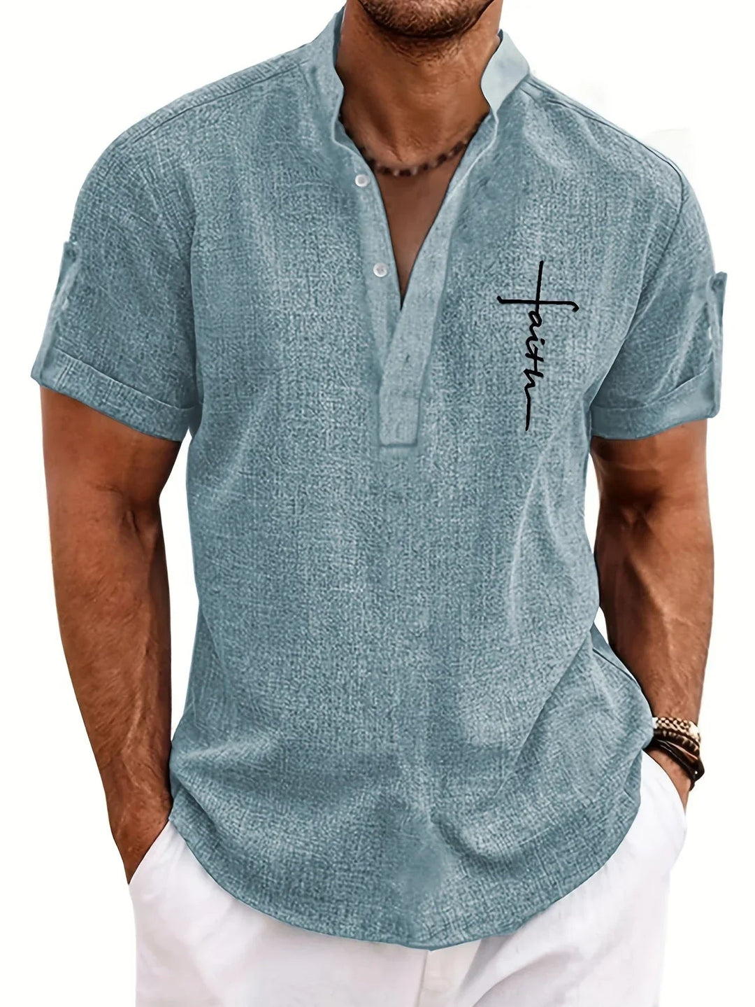 Samuelson - Elegant Short Sleeve Shirt With Collar