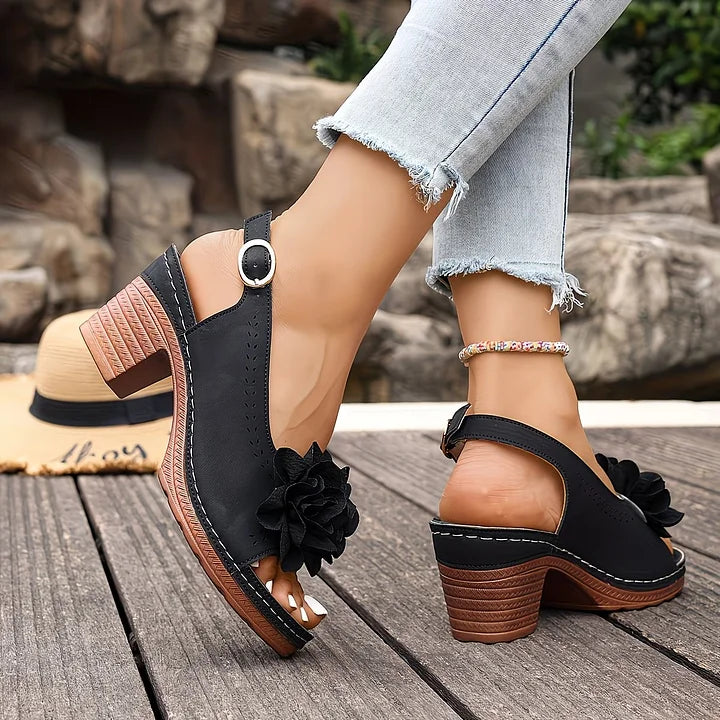 Gayanthi - Stylish Floral Chunky Heel