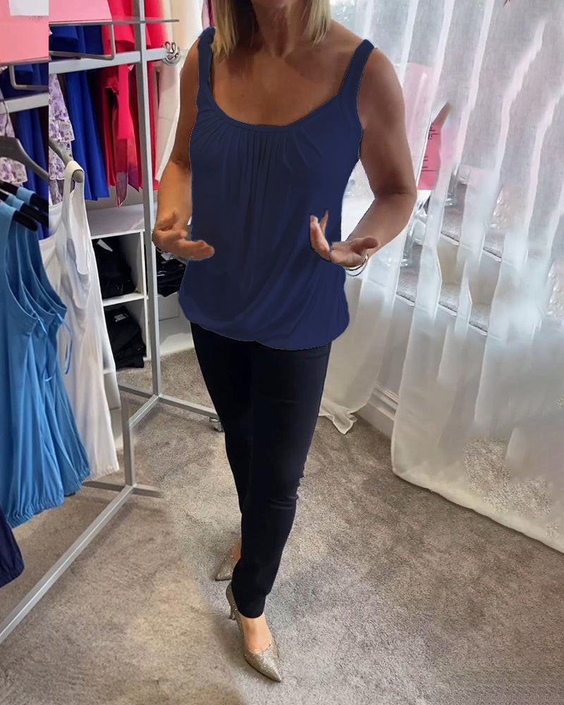 Hanner - Genuine Pleated Sleevless  Top