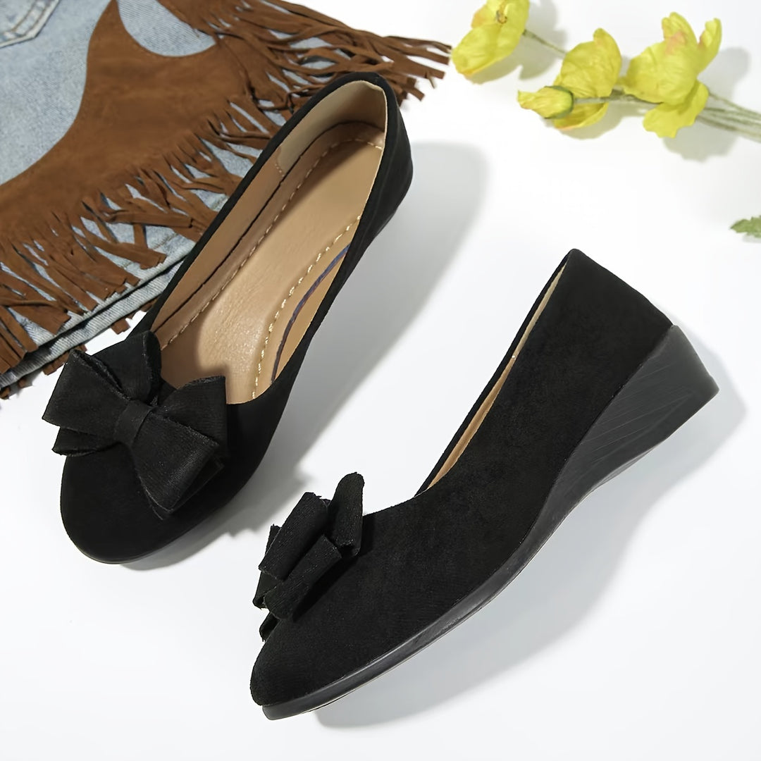 Camiiana - Breathable Non-slip Loafers With Bowtie
