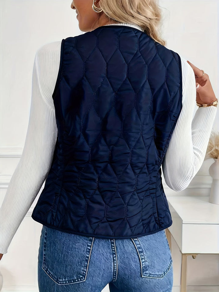 Seraora - Sleeveless Vest With Pockets
