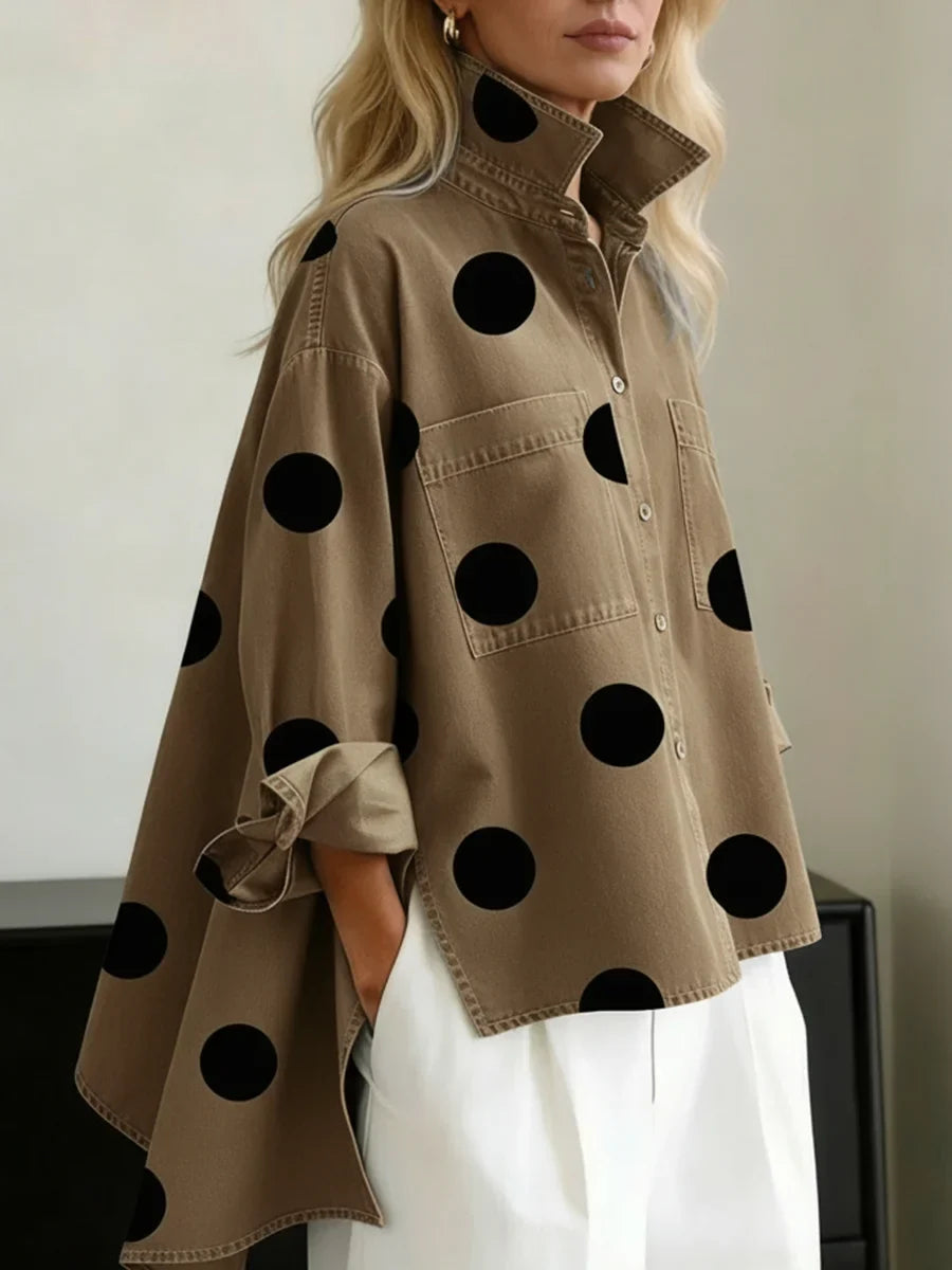 Ranulya - Elegant Artistic Polka Dot Printed Top