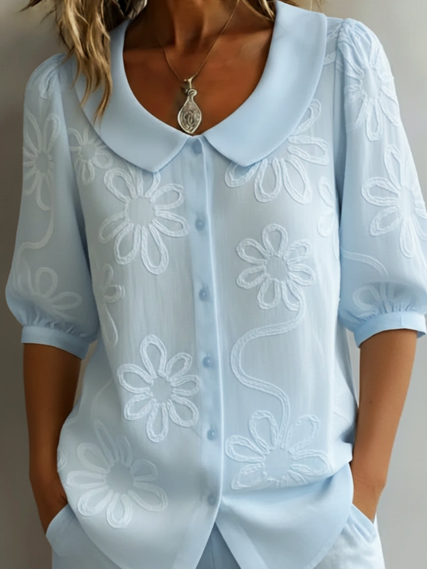 Blerta - Floral Blouse With Natural Elegance