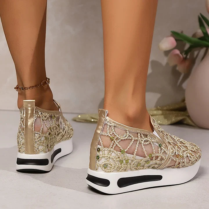 Heleen - High Waisted Sequined Sneakers
