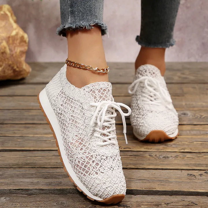 Susannah - Breathable Knitted Lace-Up Sneaker