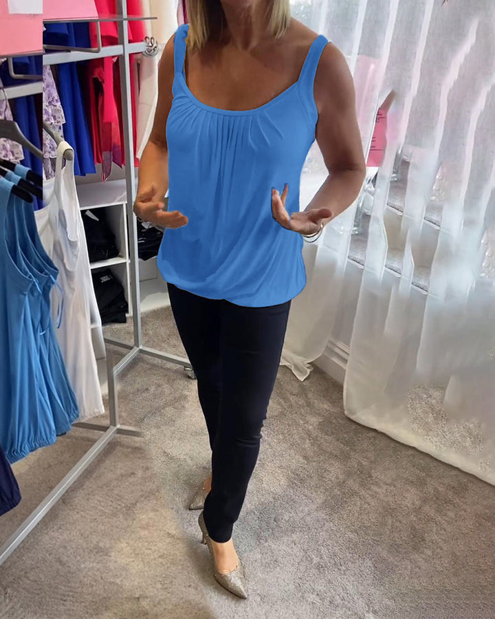 Hanner - Genuine Pleated Sleevless  Top