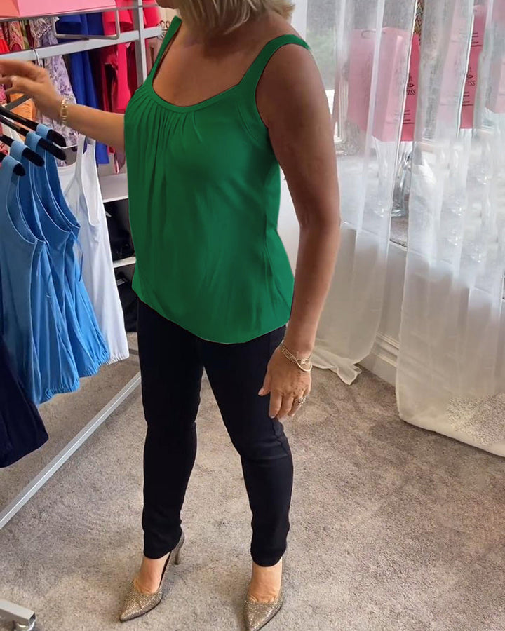 Hanner - Genuine Pleated Sleevless  Top