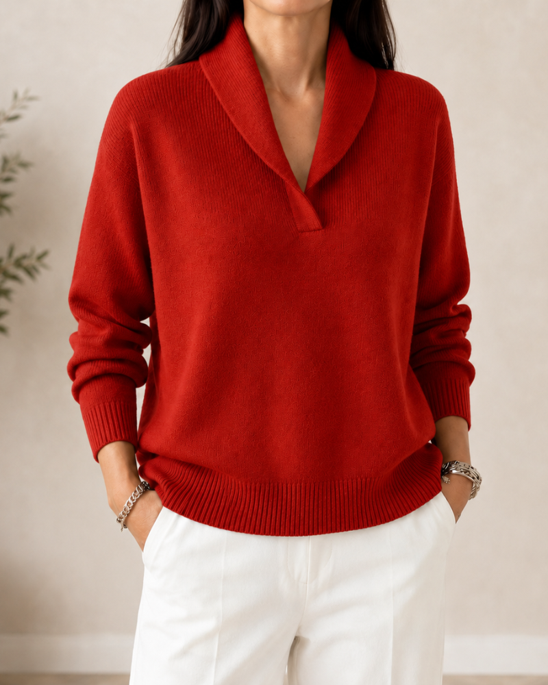 Roweora - Long Sleeve V-Neck Sweater